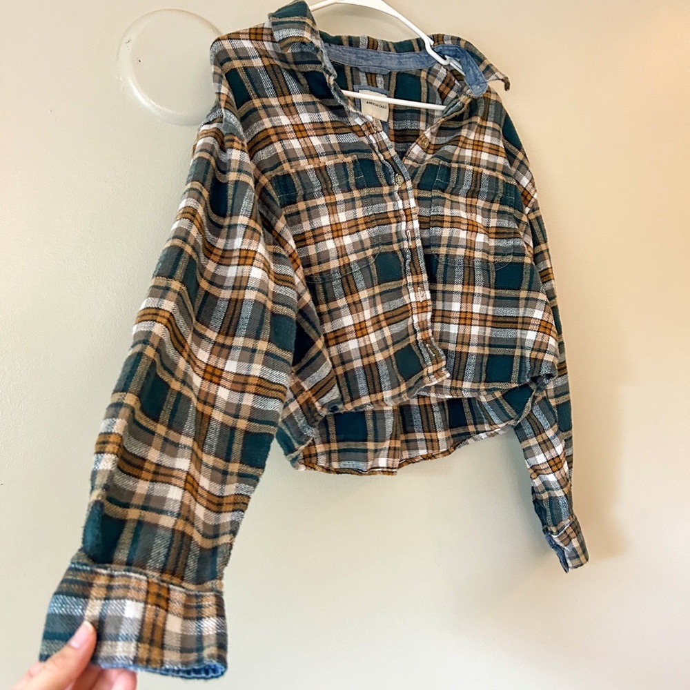 American Eagle Cropped Flannel